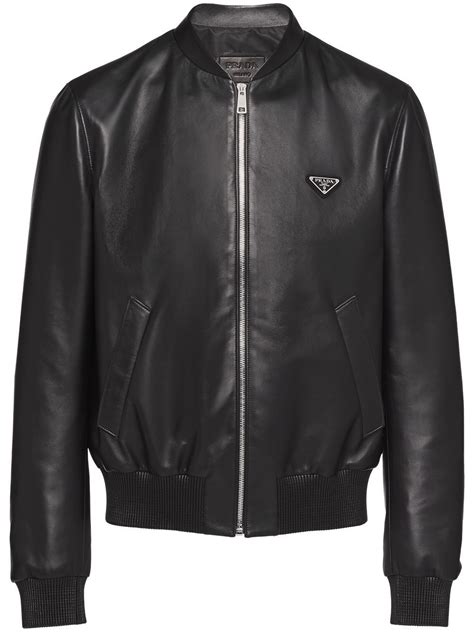 giubbino bomber prada|Prada Men's Leather Bomber Jacket .